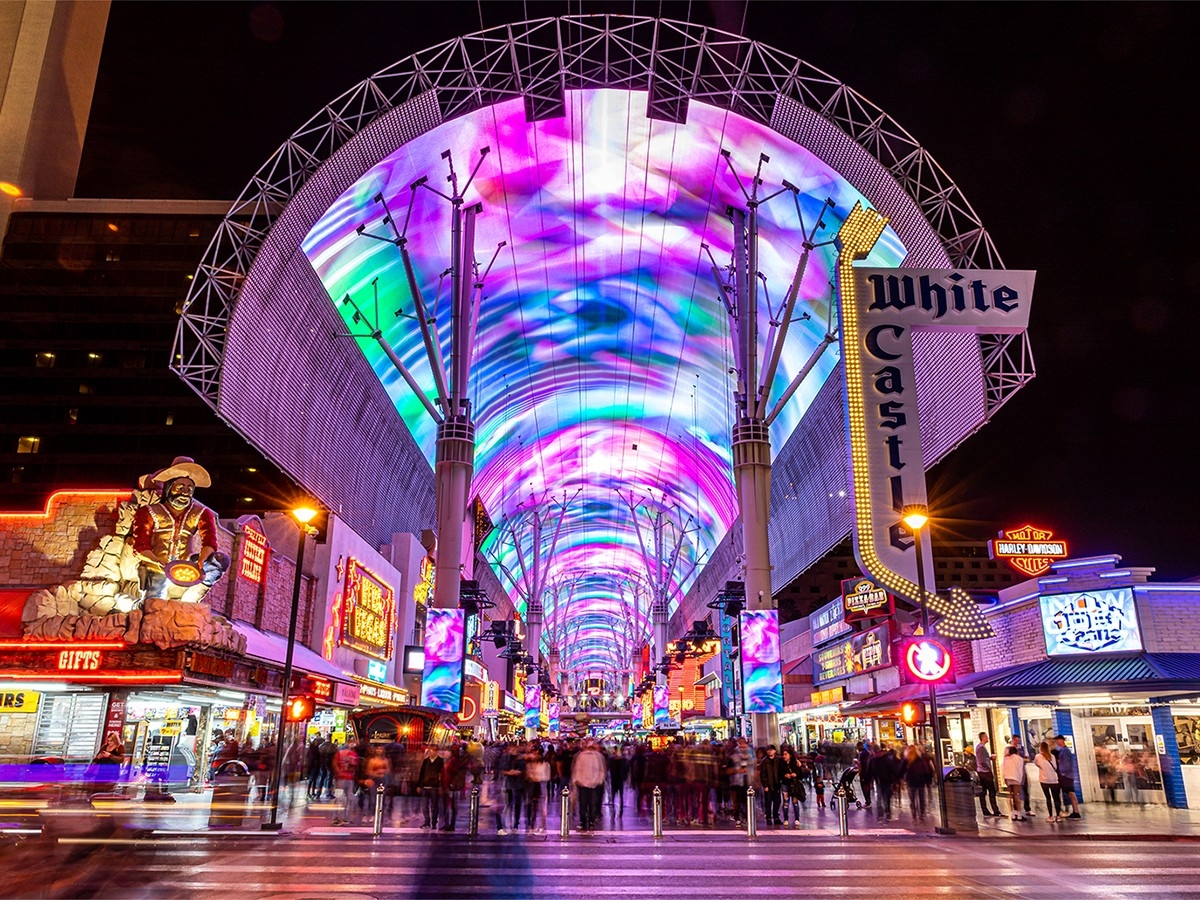 Fremont Street Experience; 27mm, 1377' x 97', Las Vegas, NV