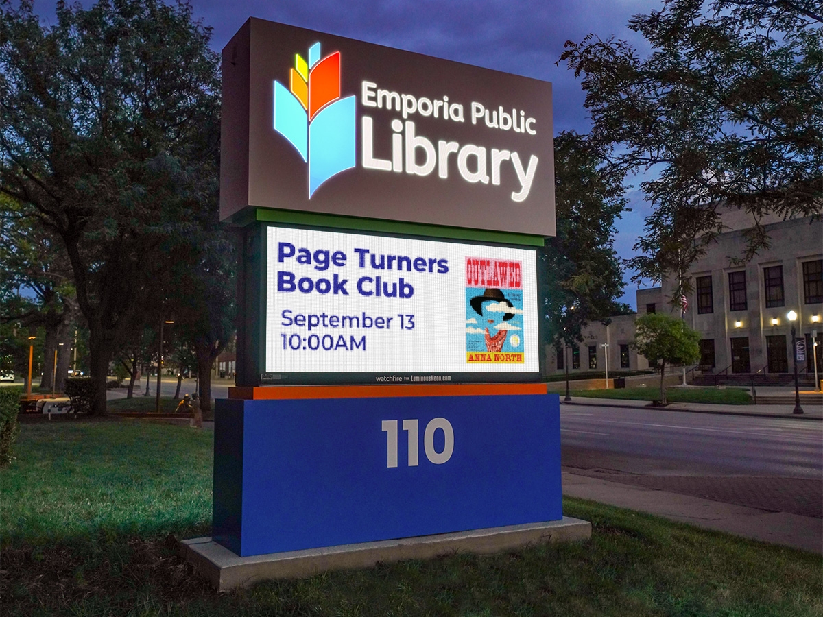 Emporia Public Library; 8mm, 3'5" x 7'3", Emporia, KS